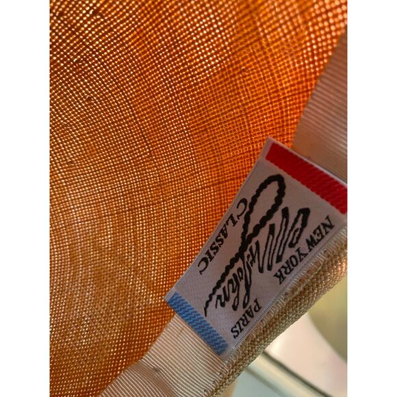 vintage 1960s wide brim straw hat Mr John natural 40s style cartwheel 60s summer - Picture 2 of 12